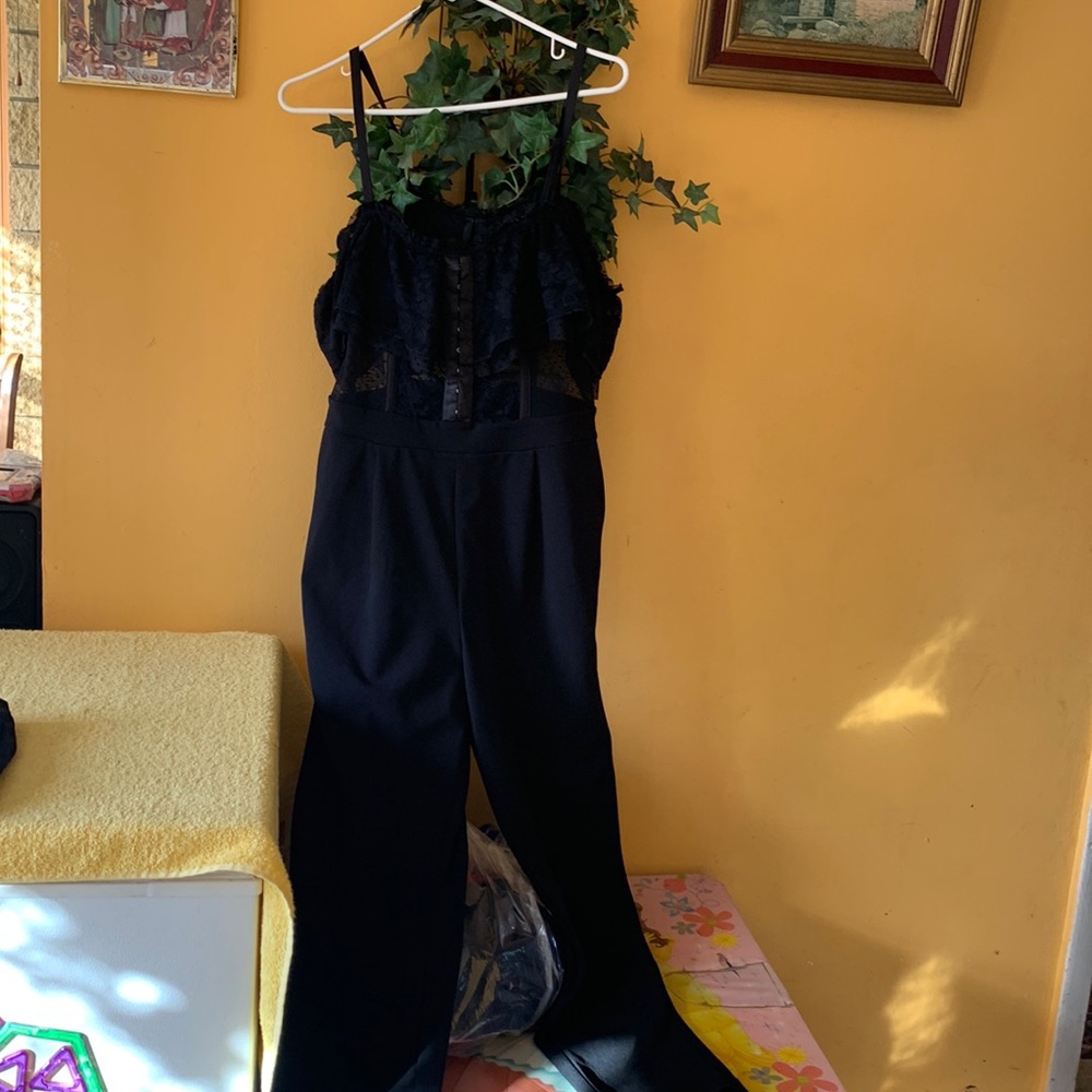 Express Black Lace Jumpsuit